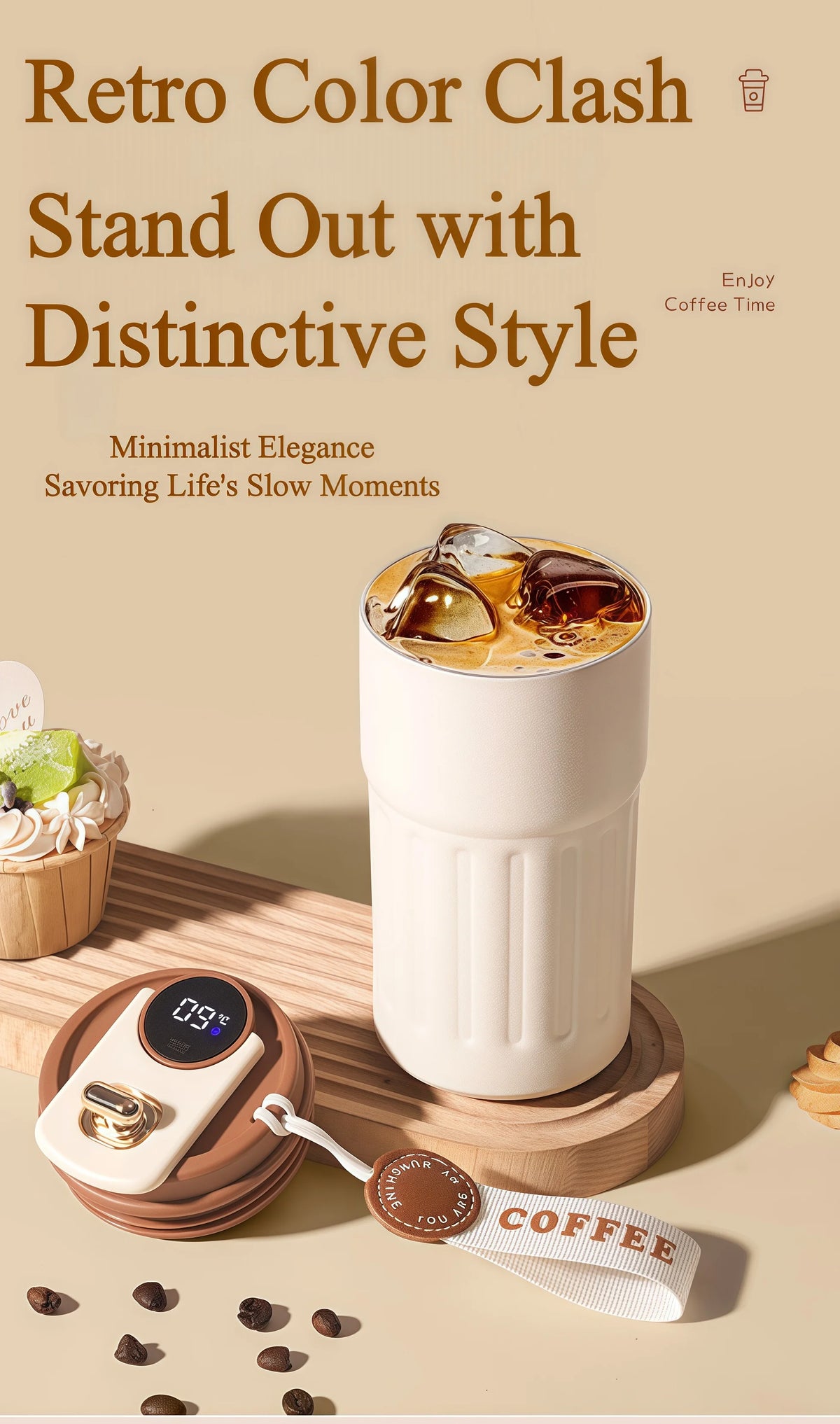 Smart Thermos Cup Bottle Water Digital LED Temperature Coffee Cup Stainless Steel Vacuum Cup Office Cup Business Drinking Mug