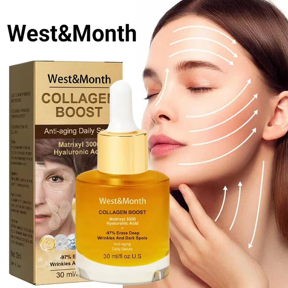 Collagen Improve Wrinkle Face Serum Firming Moisturizing Fade Fine Lines Dark Spots Brightening Nourishing Skin Care Essences