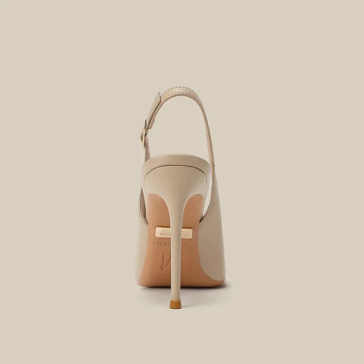 New high-heeled shoes for women with slim heels and pointed back, fashionable, versatile, comfortable commuting sandals