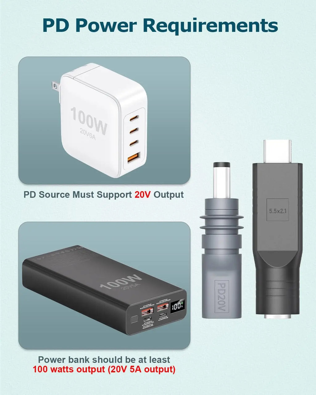 2PCS For Starlink Mini Female DC to USB C Male Power Cable Adapter Converter for Starlink Mini Power Cord for Outdoor Camping