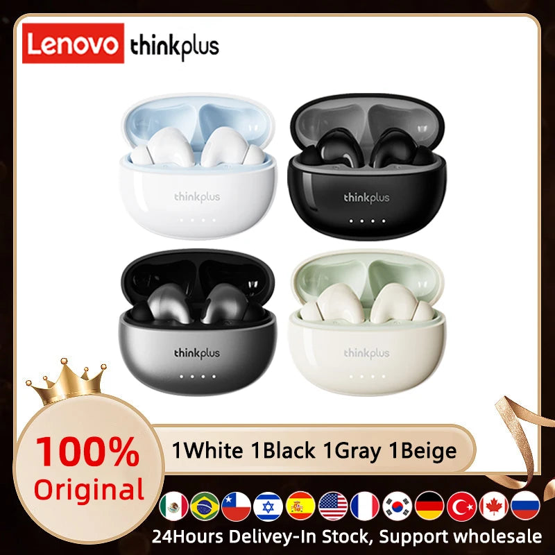 4/5Pcs Lenovo LP5Pro Headphones TWS Wireless Bluetooth 5.4 Earphones HiFi Sound Earbuds Gaming Sports Headset HD Call with Mic