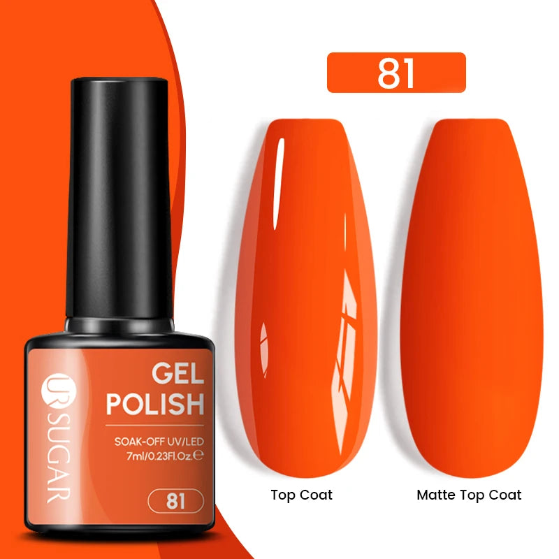 UR SUGAR 7ML Valentine’s Day Gel Nail Polish 107 Colors Classic Black Red Glitter Semi Permanent Autumn Soak Off UV Gel Varnish