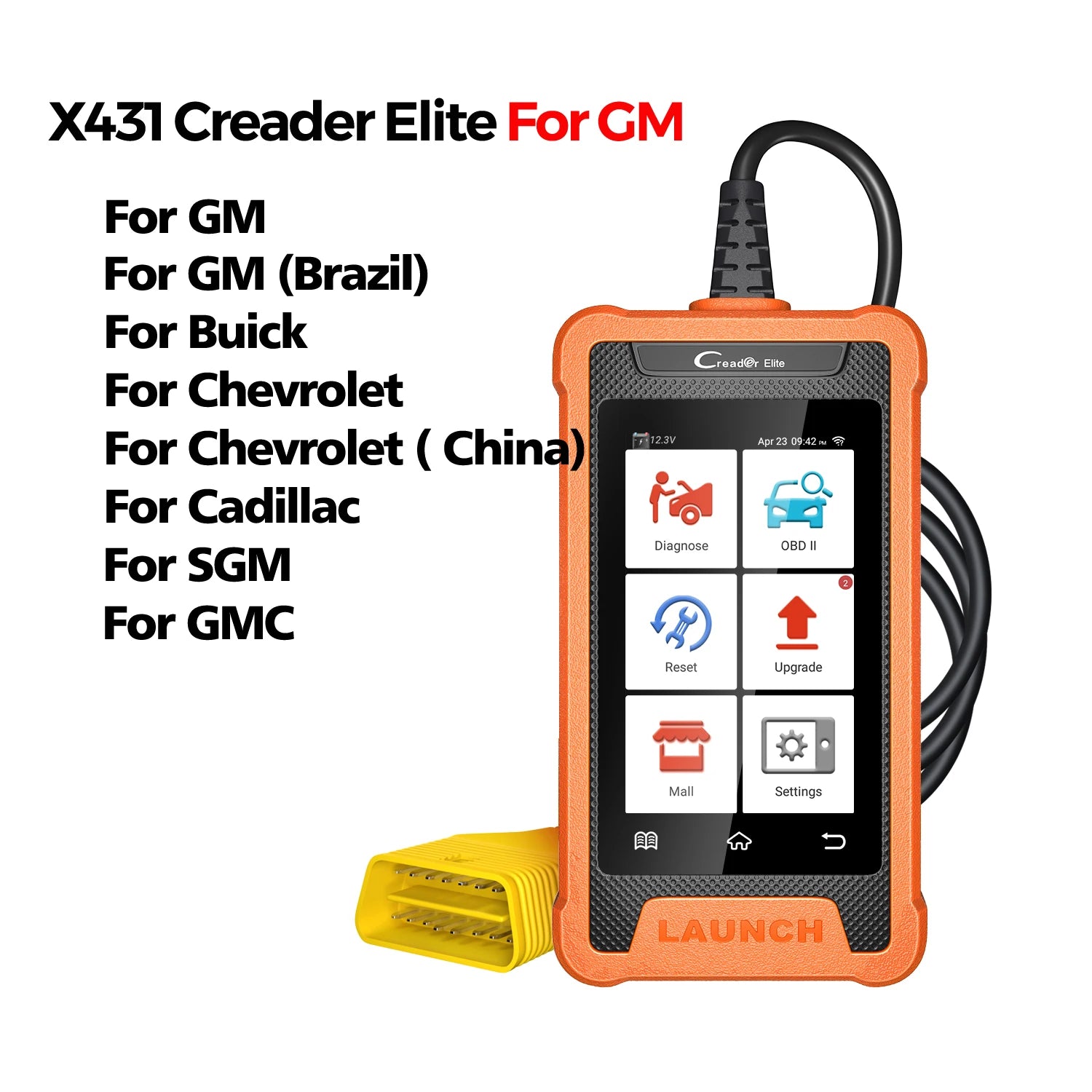 LAUNCH X431 Creader Elite Car Diagnostic Tools Professional Full System TPMS 31+ reset Function Online Coding OBD2 Scanner