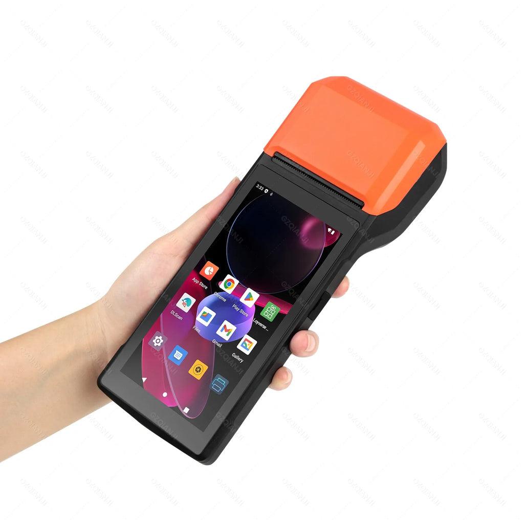 4G Android 13 Handheld Terminal POS Printer 58mm Thermal Printing, 1D/2D Barcode Scanner for Small Business & Protective Case