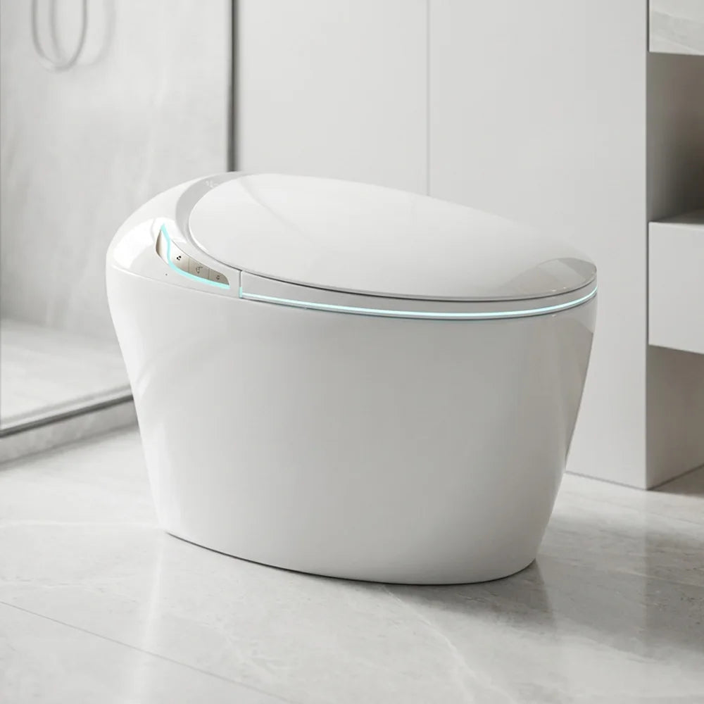 New Smart Toilet with Night Light Fully Automatic Open/Close 1000g MaP Flush Heated Seat Warm Water & Air Drying Dual Auto Flush Bidet Toilet with Tank