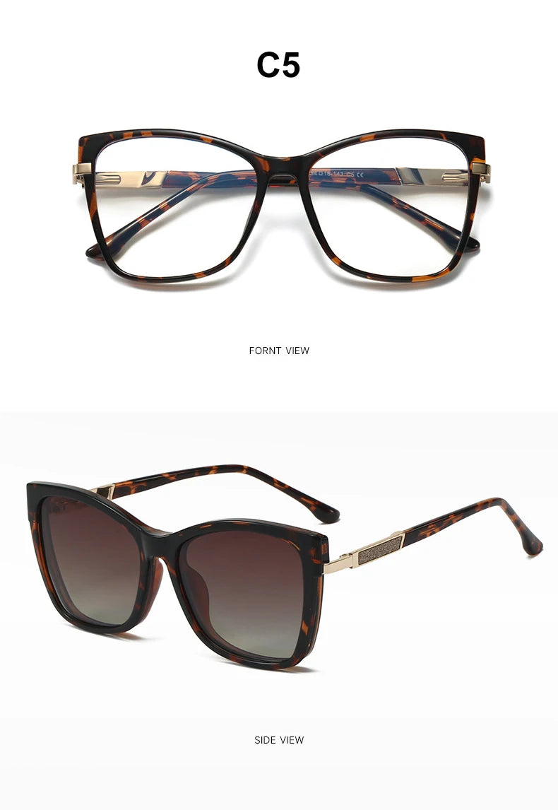 VICKY Fashion New Design TR90 Polarized Magnetic Clip-on Sunglasses Men and Women Polarized Sunglasses Optical Myopia Glasses