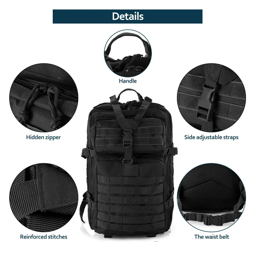 50 Liters Outdoor Tactical Dual Shoulder Large 3P Backpack Backcountry Cycling Sports Backpack Travel Attack Camouflage Multi-Fu