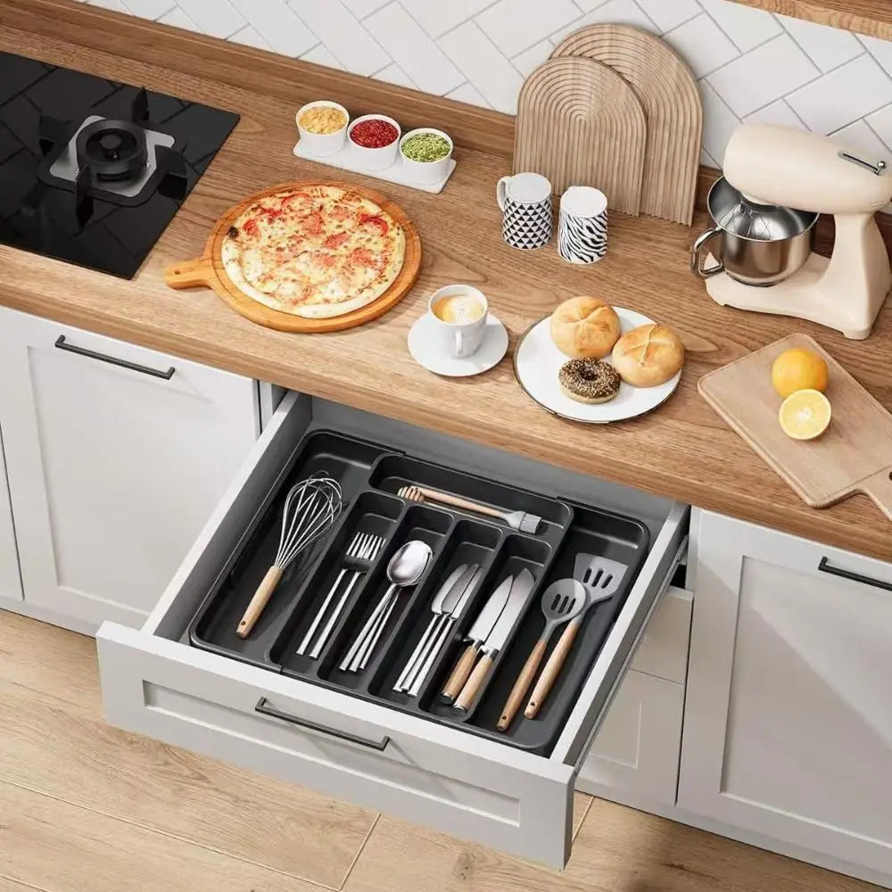 Adjustable Cutlery Drawer Organizer Expandable Save Space Kitchen Storage Solution Dividers Versatile Cutlery Tray Kitchen