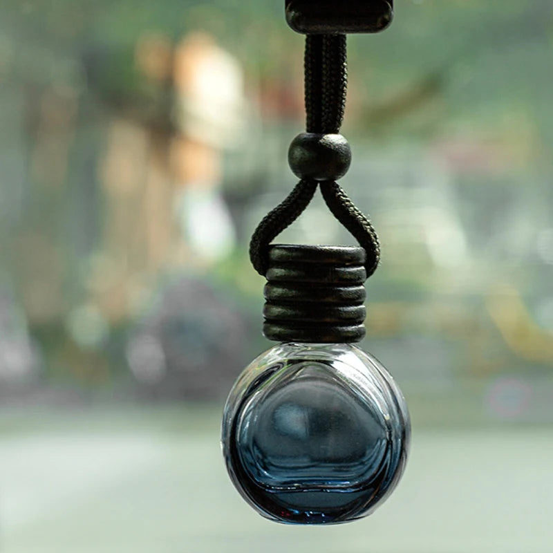 New 1Pc Black Cap Dyed Square Cap Empty Bottle Car Essential Oil Diffuser Fragrance Air Freshener Scent Perfume Bottle Ornament