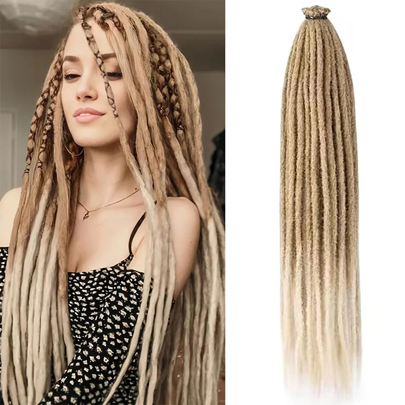 24 Inch Synthetic Dreadlock Extensions 10 Root/pack Hippie Single Ended Dreads Ombre Loc Extensions Reggae Style Crochet Hair
