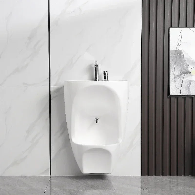 Wall Mounted Wudu Ablution Sink, Ceramic Foot Washing Station for Muslim Prayer
