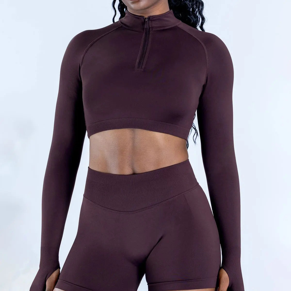 NCLAGEN Crop Zippy Fitness Top Long Women Sleeve GYM Clothes Seamless Running Workout Quick Dry Pilates Sports Yoga Shirt