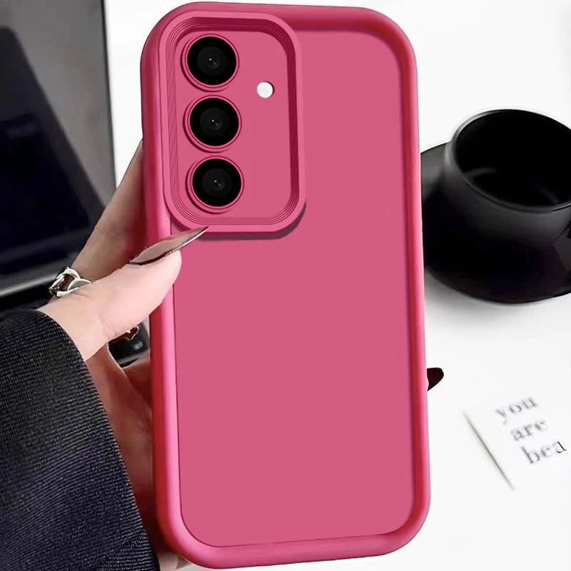 Luxury Candy Color Soft Case S26 S25 S24 S23 S22 Ultra Plus S21 FE A16 A53 A55 A56 A05S 5G 4G A52 Skin Feel Silicone Cover Funda