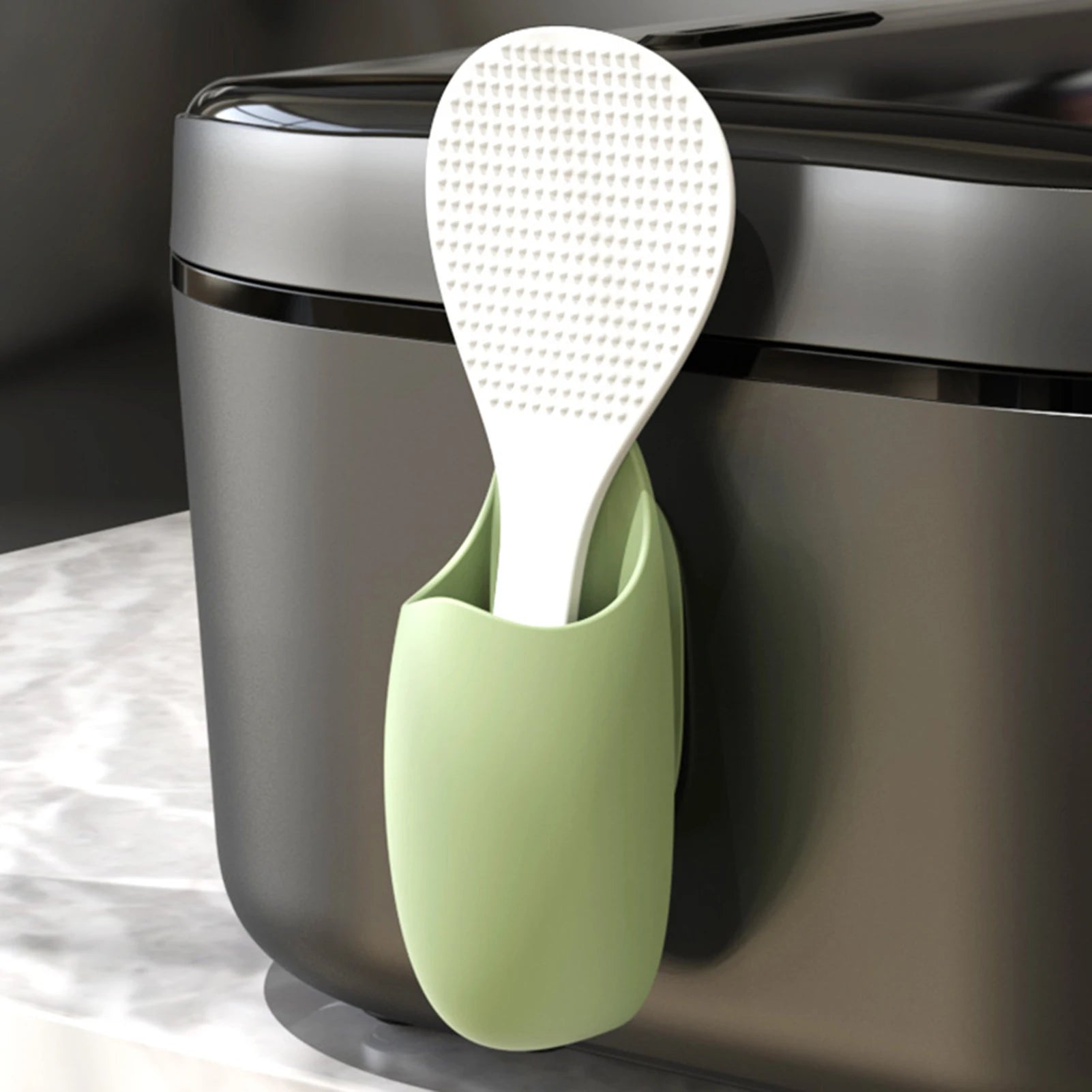 Kitchen Rice Scoop Holder Traceless Rice Cooker Spatula Organizer Tableware Storage Rack Spoon Holder Bathroom Utensil