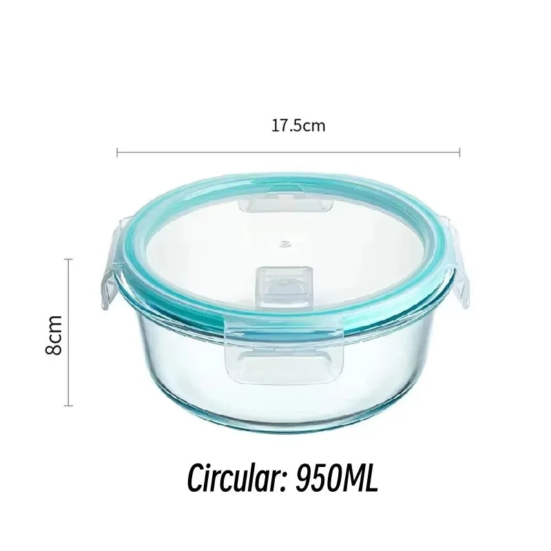 Glass Lunch Bento Box for Adults, Food Storage Containers with Lids Microwave & Dishwasher Safe Meal Prep Container for Office