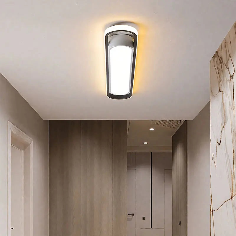 LED Modern Ceiling Light 220V Oval Strip Light Home Decor Corridor Light for Stairwells Balcony Living Room Lighting Fixture