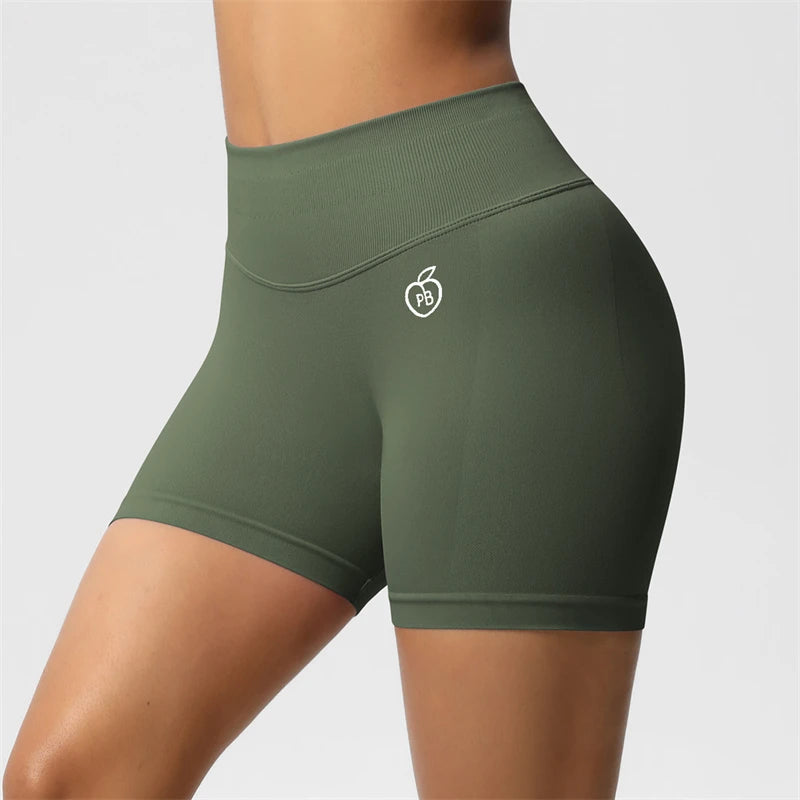 Women Bum Three Waist Sections Sports Shaping Shorts Seamless Sports Shorts For Women Cycling Jogging Fitness High Waist Push Up
