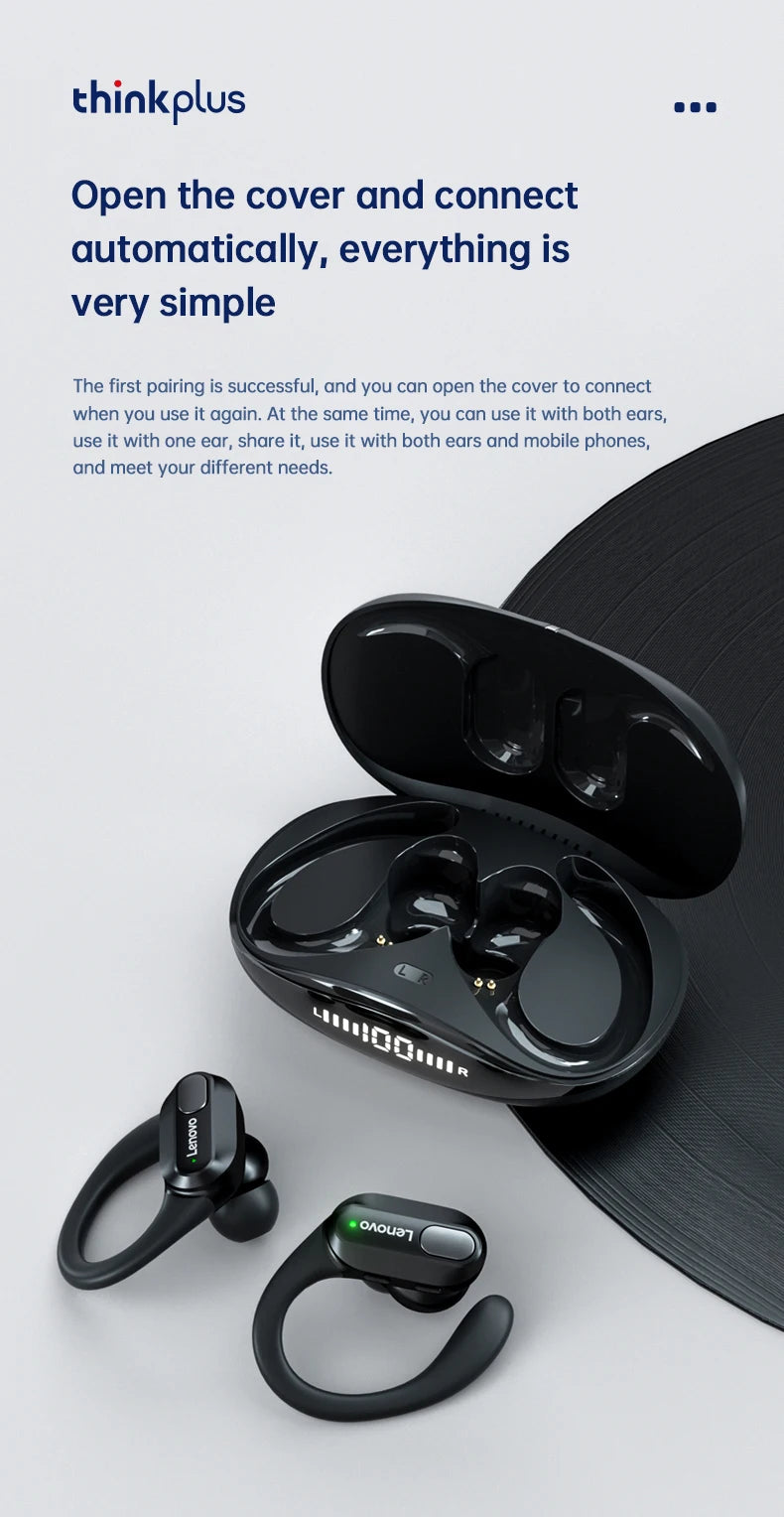 Lenovo XT80 Bluetooth Wireless Earbuds ENC Call Noise Reduction HiFi Stereo Touch Control Type-C Charge Sports Headset with Mic