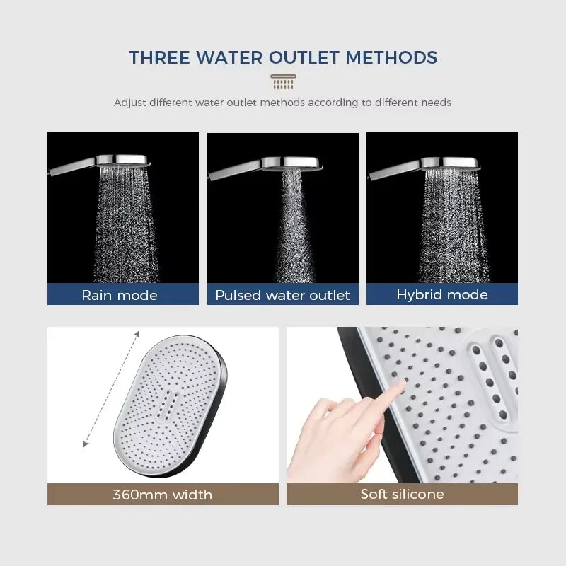 Hot and Cold Wall Mounted Bathroom Shower Set Rain Shower Set Top Rainy Bathing Faucet Chrome Shower Set