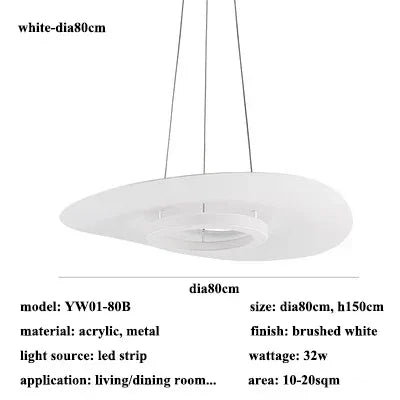 Modern Simple Black White LED creative chandelier Lighting,Suspension Home Decor Indoor Nordic Fixtures for Living Room Aisle