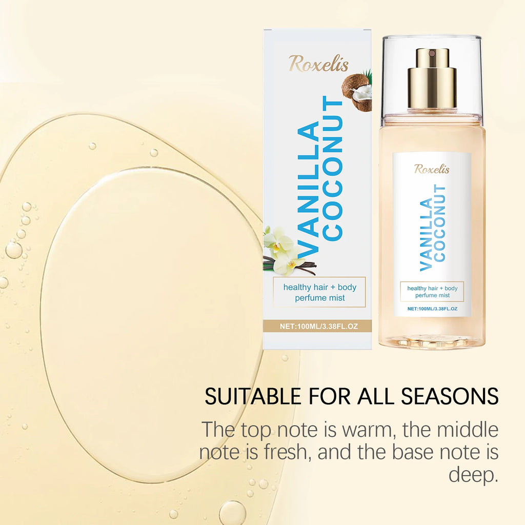 Vanilla Coconut Body Perfume Spray, Long-Lasting Fragrance, Exuding Unique Charm, Fresh and Romantic, Portable Perfume