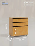 Log wind living room chest cabinet birch ocean board multi-functional locker movable combination cabinet