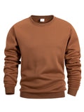 Men's Crew Neck Sweatshirts Solid Color Sweatwear Spring Outdoor Casual Daily Long Sleeve Pullover Hoodie Man Sportswear