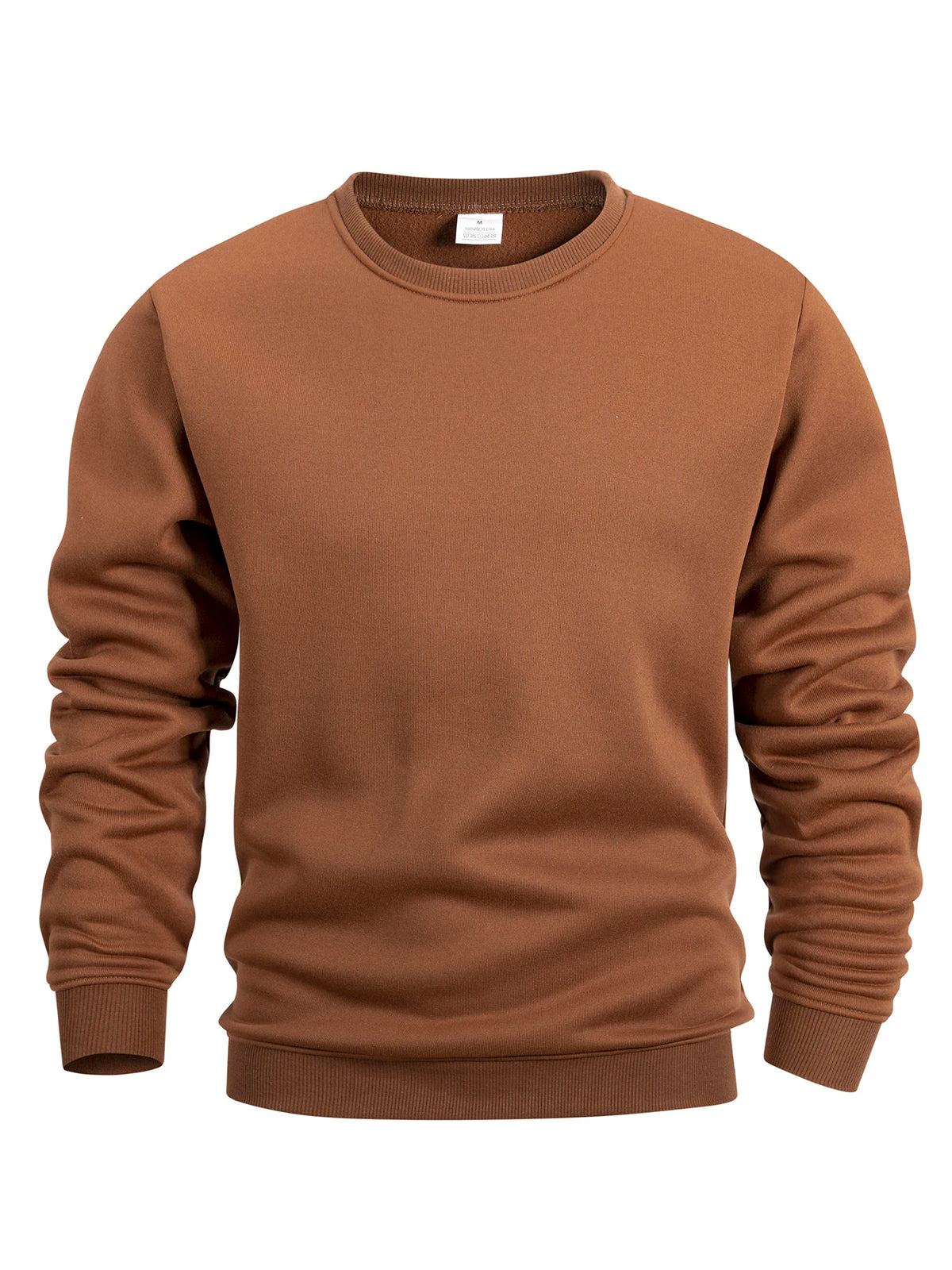 Men's Crew Neck Sweatshirts Solid Color Sweatwear Spring Outdoor Casual Daily Long Sleeve Pullover Hoodie Man Sportswear