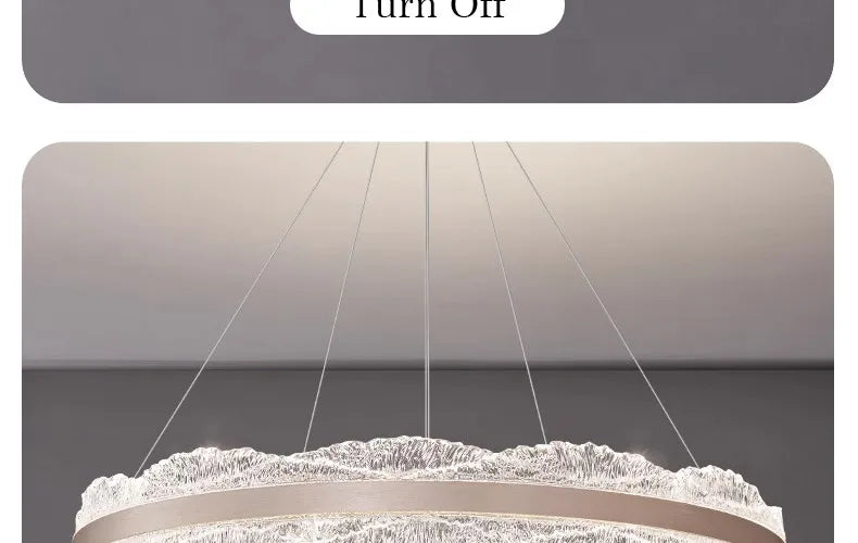 LED Luxury Pendant Light Living Dining Room Bedroom Modern Upscale Acrylic Texture Suspension Lamp Home Decoration