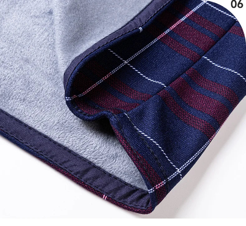 New In Tops Men's Thicken Flannel Fur Lined Shirts Autumn Winter Plus Sized Warm Long Sleeved Plaid Business Casual Slim Clothes