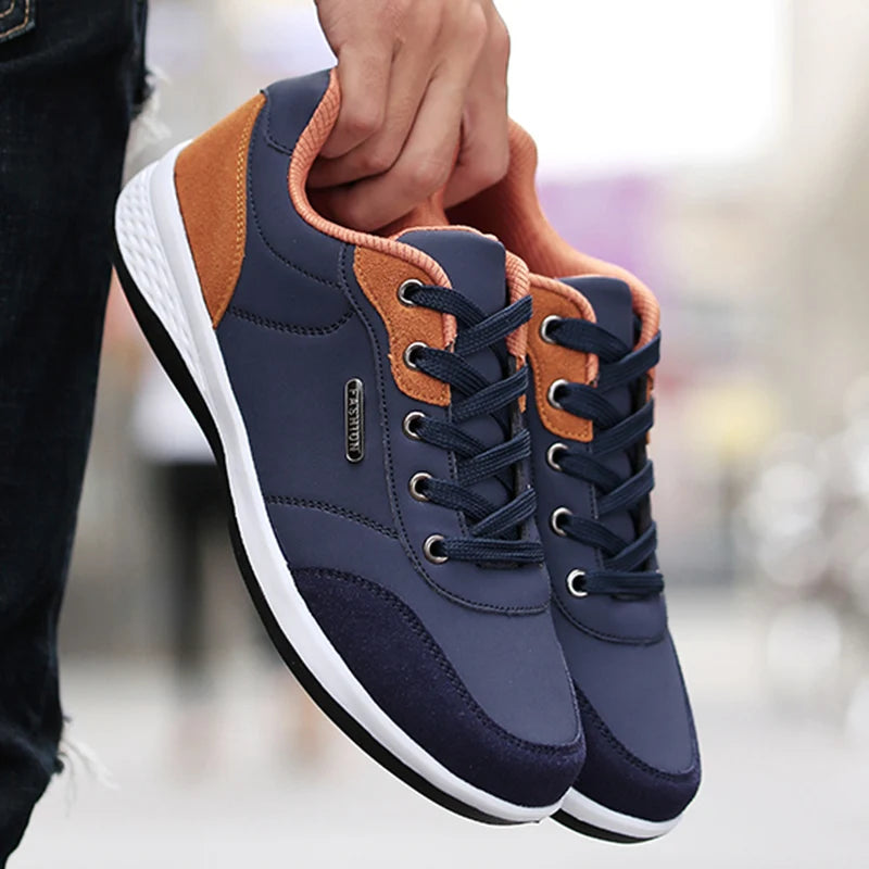 Men Shoes Sneakers PU Leather Trend Casual Shoes Fashion Breathable Leisure Male Sneakers Non-Slip Footwear Men Vulcanized Shoes