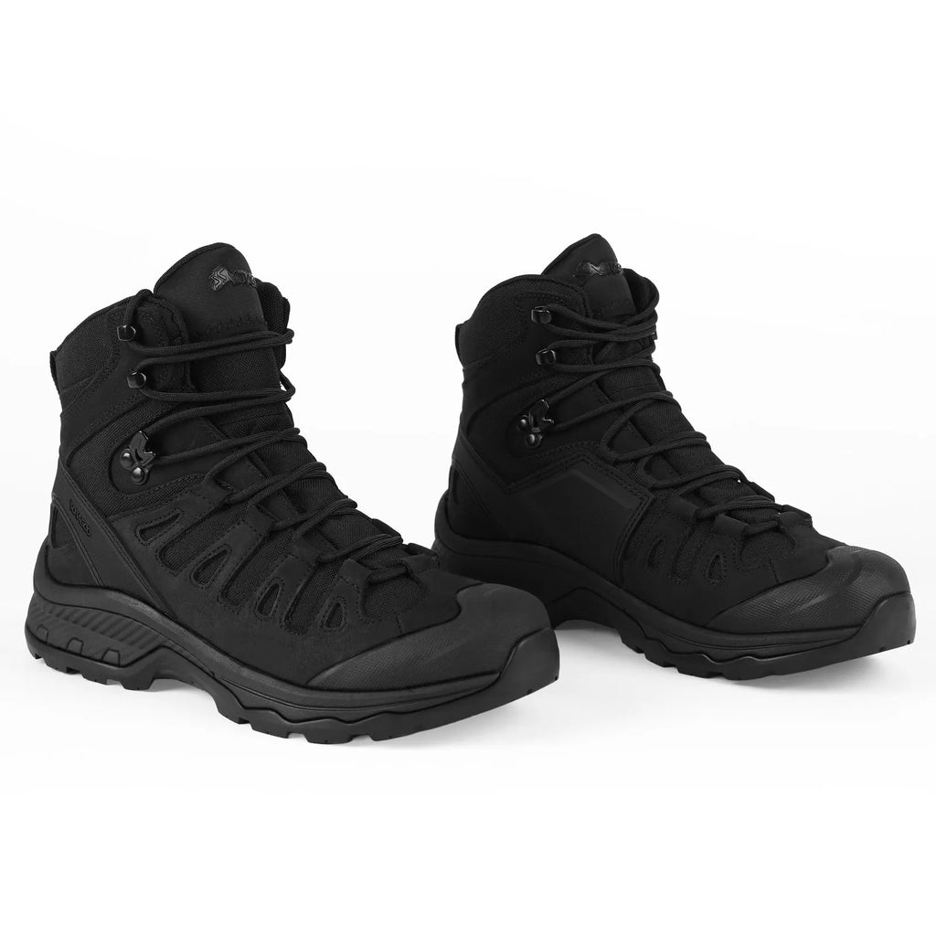 Men's Motorcycle Boots Waterproof  All Terrain Anti-slip Hiking Trekking Desert Combat 1000d Oxford Cloth Genuine Leather Boot