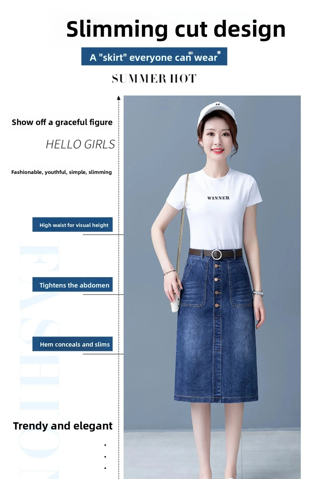 High Waist A-Line Midi Skirt for Women Spring 2023 Denim Split Long Dress Korean Style Commute Pure Color Long Skirt