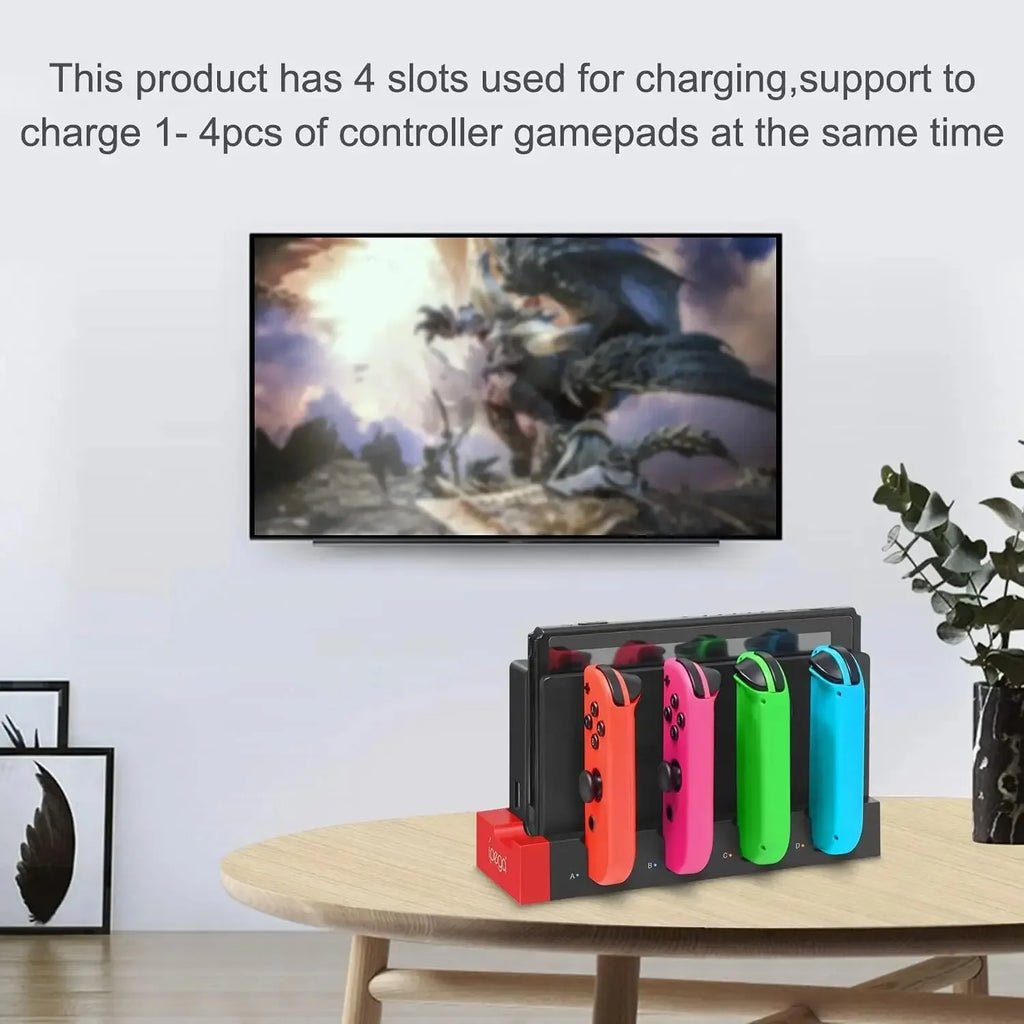 IPEGA PG-9186 Charging Dock for Switch&OLED,Charges Up to 4 Controllers,Compatible with Switch and OLED,Hot-Selling 4-port Stand