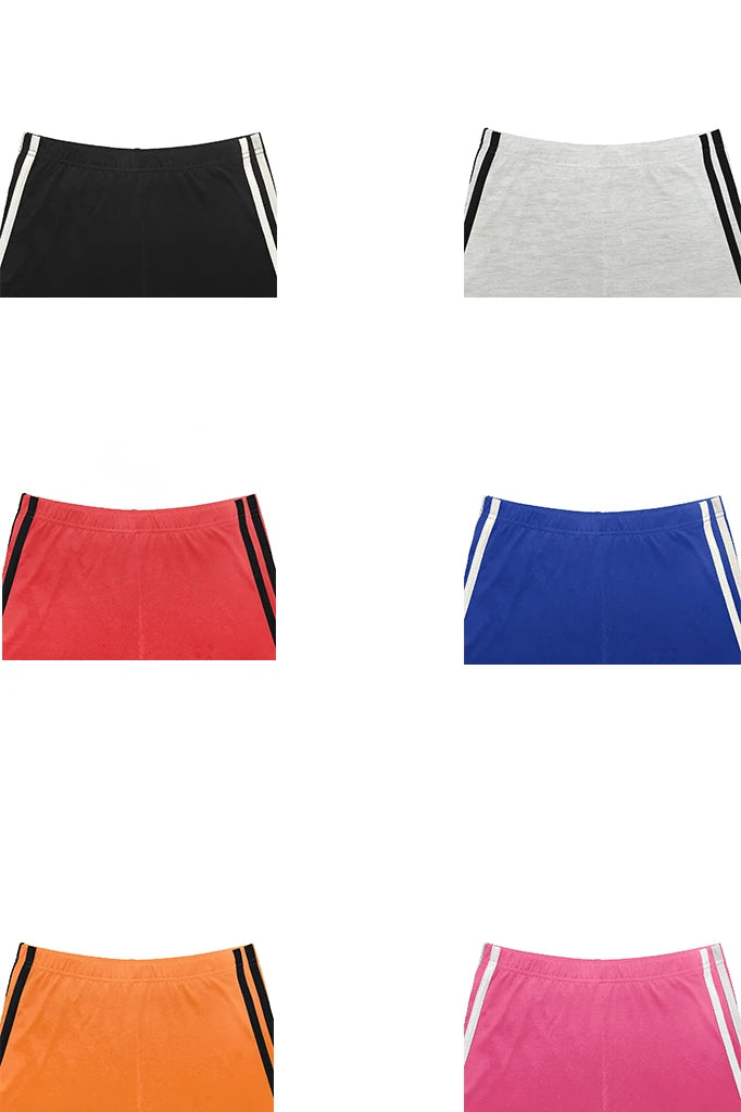 Women's Side-Striped Summer Sportswear Set Short Sleeve Long Pants Breathable Base Layer Clothing Colorful Casual Outfit