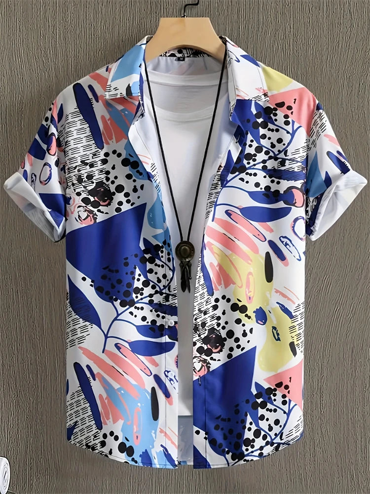 Hawaii Fashion Black And White Plaid Shirt Summer Simple Daily Men's And Women's Lapel Button Down Tops Oversized Cool Casual