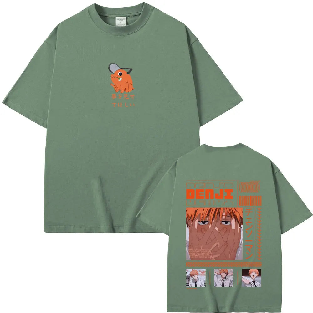 Anime Chainsaw Man T-shirt Cartoon Denji Pochita Funny Graphic T Shirts Tops Men Women Manga Casual Oversized Tshirt Streetwear