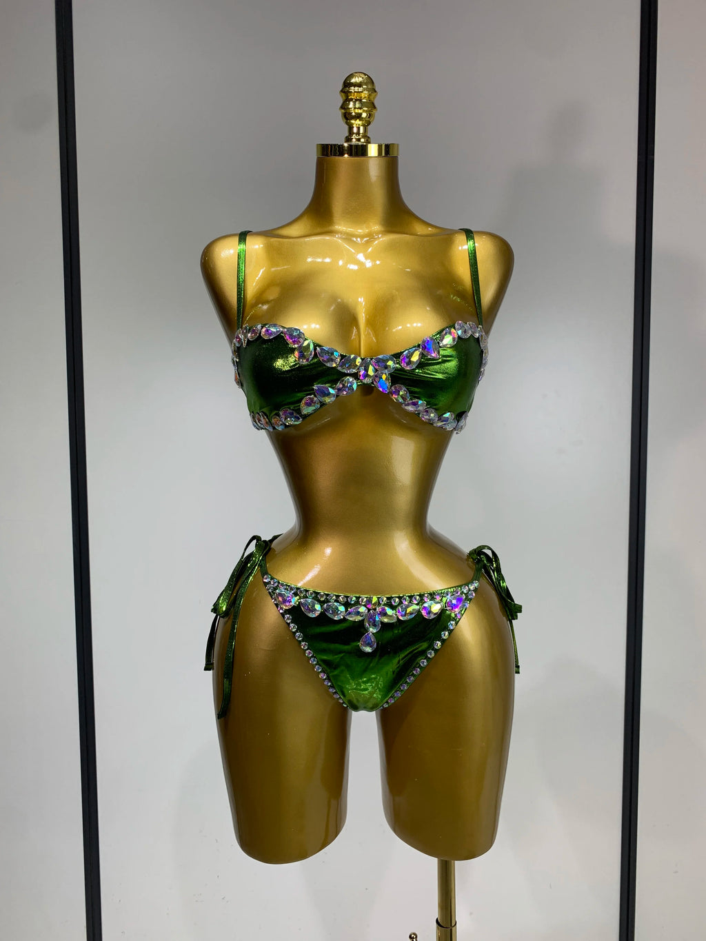 Newest Crystal Bikini Swimwear Fashion Bar Bikini Blingbling Swimwear Bikini Popular Bathingsuit Bikini Nightclub Stage Outfit