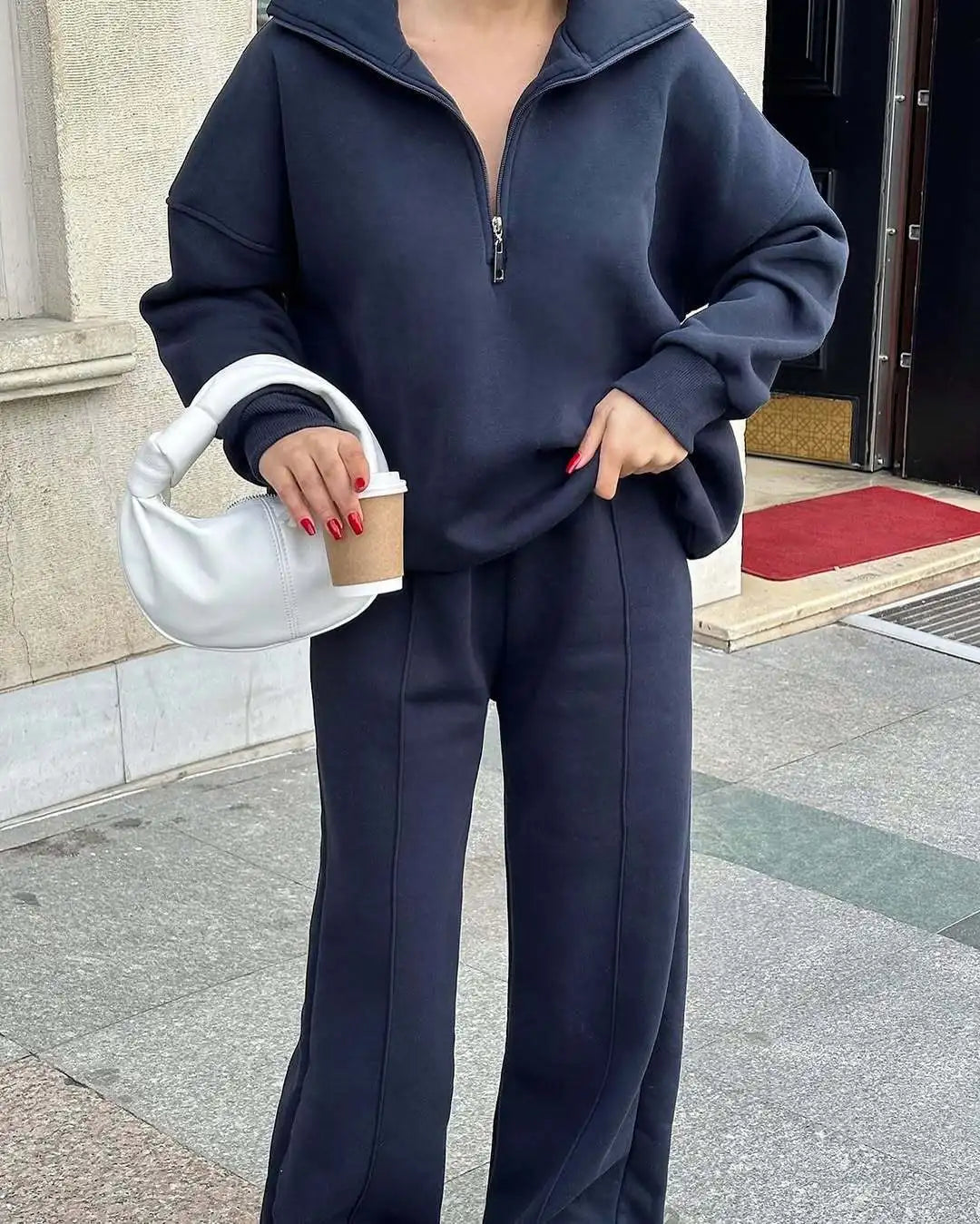 2025 Winter Casual New In Matching Sets 2 Pieces Set Woman Two Piece Outfits Women's Clothing Solid Color Pullover Long Sleeves