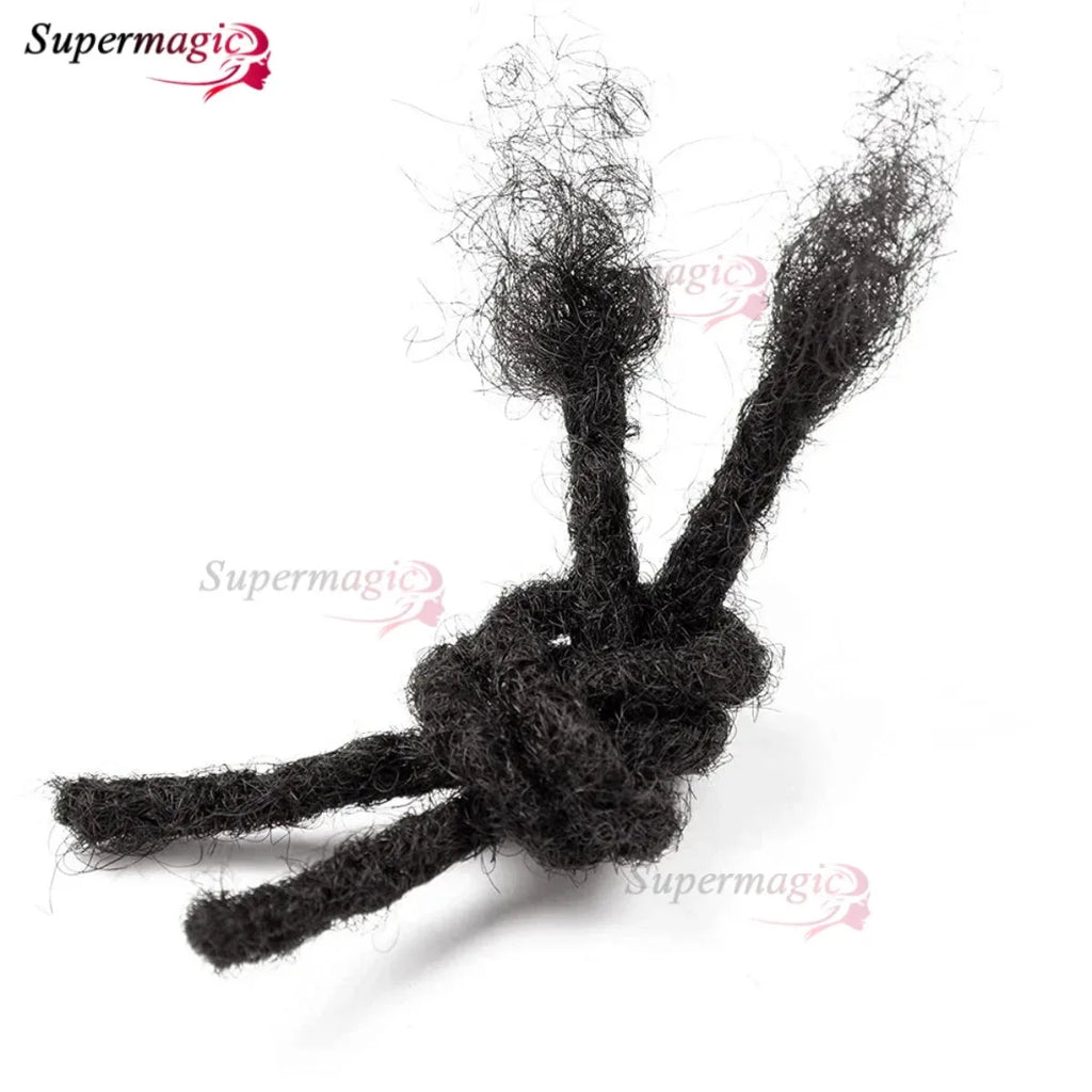 60Strands 0.4/0.6/0.8cm Human Hair Dreadlock Extensions Loc Extensions Human Hair Permanent Crochet Dreadlocks Human Hair 1B