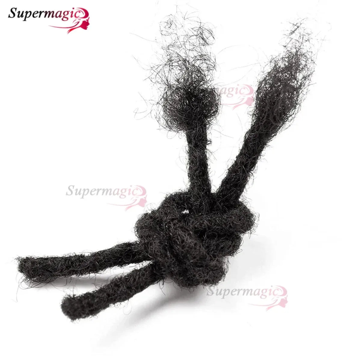 60Strands 0.4/0.6/0.8cm Human Hair Dreadlock Extensions Loc Extensions Human Hair Permanent Crochet Dreadlocks Human Hair 1B