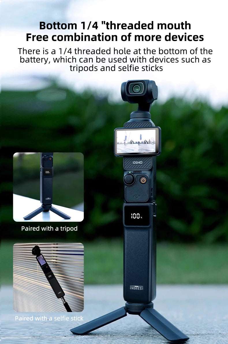 For DJI Osmo Pocket 3/Pocket 4 Battery Handle Osmo Pocket 3/4 Battery 5000mAh 18W