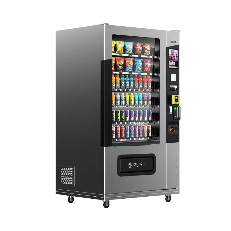 Vending Machine for Foods and Drinks 10 Inch Touch Screen Supports Card Cash and Coin Payment Popular in Europe and America