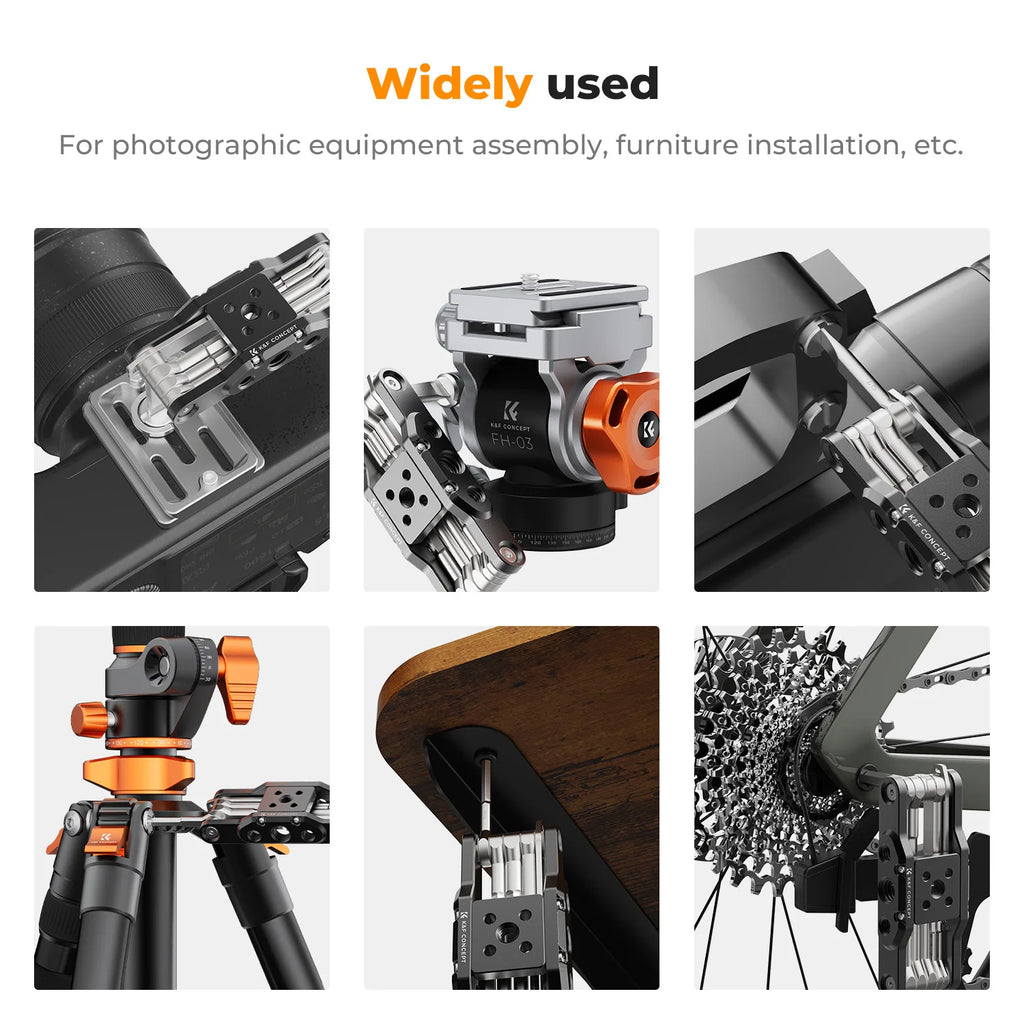 K&F Concept Allen Wrench 10 pcs Folding Set Kit Allen Key Set Tool Portable Hex Key Set Portable for Tripode Home Business