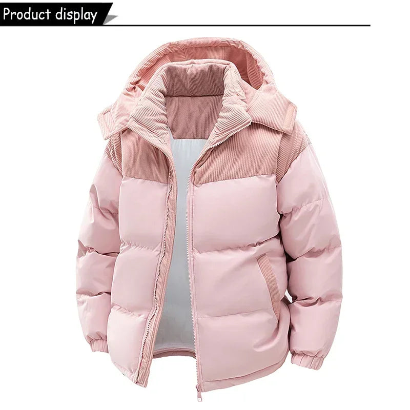Winter Men Waterproof Windproof Casual Jacket Mens Puffer Hooded Fashion Jacket Man Outdoor Loose Thick Jacket Windbreaker Parka