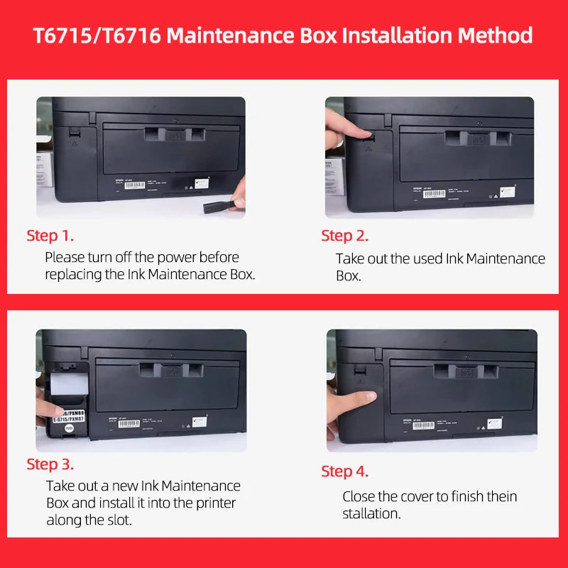 T6715 T6716 Ink Maintenance Box For Epson Workforce Pro WF-3820 WF-4820 EC-4020 WF-4830 WF-4720 WF-4834 WF-4734 WF-4730 WF-4740