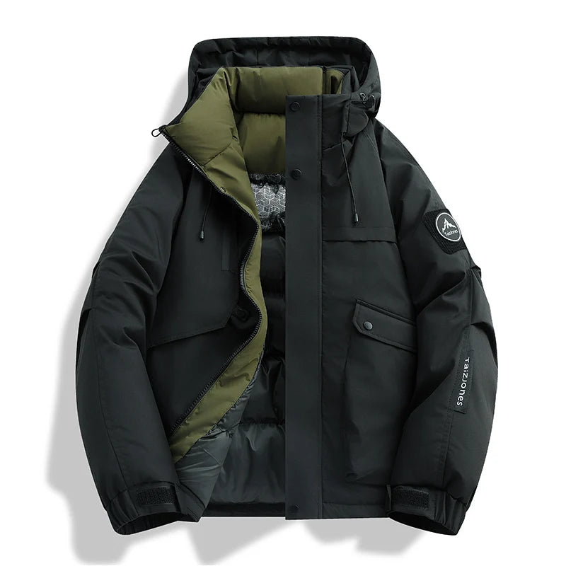 Winter Parkas Men's New Graphene Self Heating Down Cotton Jacket Autumn Men's Mountaineering Jacket Outdoors Waterproof Coat