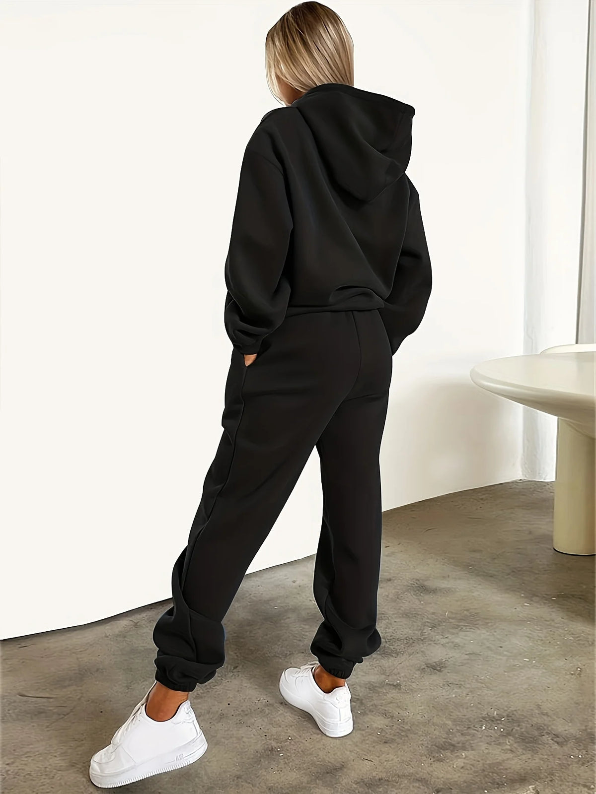 women Hoodies+sweatpant set Hip Hop Street Casual Printed Hoodie Oversize Loose New Sweatshirts Autumn Warm Fleece Clothing