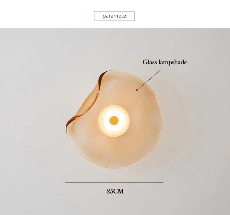 Light Luxury Postmodern Glass Wall Lamps Irregular Round Glass Minimalist Nordic Living Room Corridor Bedroom Bedside Wall Light
