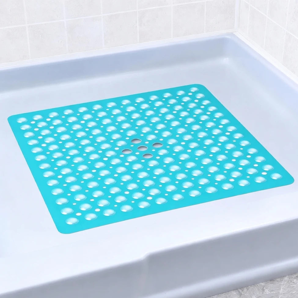 Square Shower Mat Bathtub Mat Non Slip 53x53cm, Square Bath Mat for Inside Shower Tub, Shower Stall Mats for Bathroom Floor